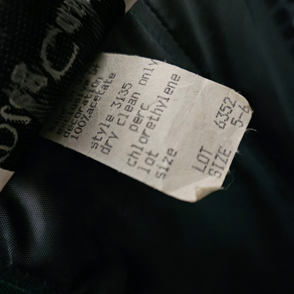 Oleg Cassini Evening Gown Emerald Green Sequin Size 5/6 Prom Dress Off Shoulder - Picture 11 of 12